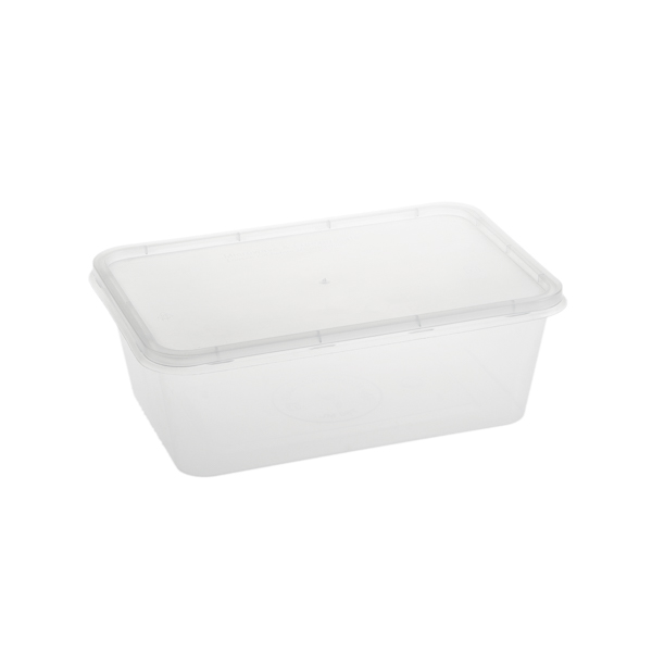 Caserole meniu 750 cc ,PP, transparent + Capac PP ,transaprent ,170×117 mm,50 buc, 10set/bax