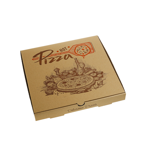 Cutii Pizza 320x320x35 mm, „HOT PIZZA ” carton ,kraft color ,100 buc/ pachet