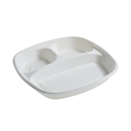 Farfurii pătrate Bio 3 compartimente 245×245mm P039