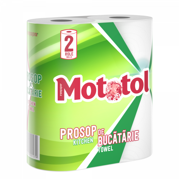 Prosop de bucătărie 2 str 2 role Mototol alb