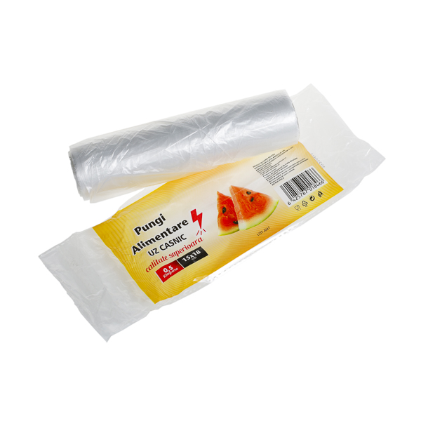 Pungi alimentare pentru uz casnic JOB 0.5 kg la rola, HDPE, 250 buc, 50 role/bax