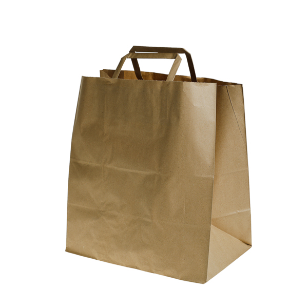 Pungi de hartie cu maner 27x29x16 cm, hartie , kraft,500 buc/bax