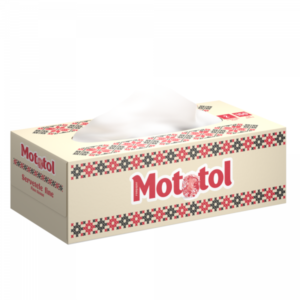 Șervețele la cutie 2 str 150 buc Mototol alb